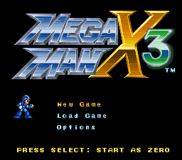 Mega Man X3 Zero Project v4.0 Title Screen